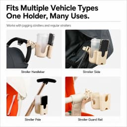 2-in-1 Universal Stroller Water Cup Holder With Phone Holder, Universal Bottle Holder For Wheelchair Stroller Accessories