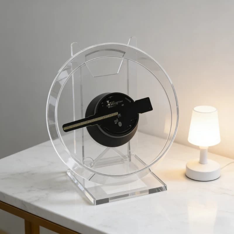 Mini 3D Holographic Projector Fan Desktop LED Advertising Machine Hologram Picture Video Display Remote Control with Stand