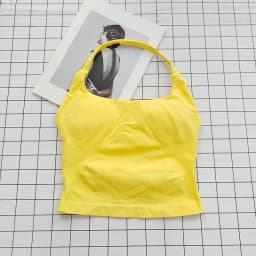 Women's Square Neck Deep Open Back Halter Bralette - Thick Straps, Slim-Fit, Removable Pads, Outerwear-Friendly