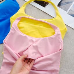 Women's Square Neck Deep Open Back Halter Bralette - Thick Straps, Slim-Fit, Removable Pads, Outerwear-Friendly