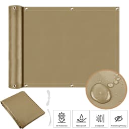 Waterproof Sun Shade Cloth for Outdoor Patio Pergola Shade Cover with Grommets Deck Shade Privacy Screen Balcony UV Protection