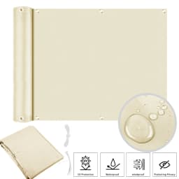 Waterproof Sun Shade Cloth for Outdoor Patio Pergola Shade Cover with Grommets Deck Shade Privacy Screen Balcony UV Protection