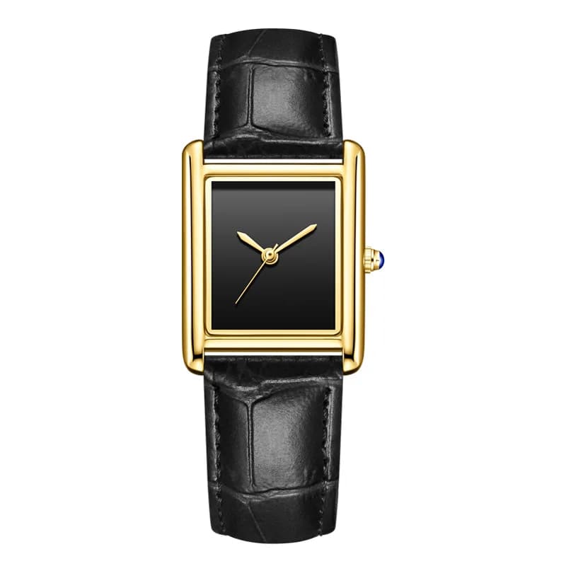 Brand Men's and Women's Watch Business Simple Square Student Leather Watches Waterproof Couple Fashion Quartz Wristwatches