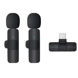 Basix Mini Wireless Lavalier Microphone Noise Cancelling for iPhone Android Cameras - Portable Wireless Mic for Live Interviews