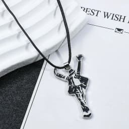 Classic Pop Star Singer Michael Necklace Dancing Jackson Enamel Pendant Necklace Fans Monumental Jewelry Accessories Gifts
