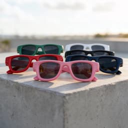 Rocky RB4940 Puffer Square Sunglasses Basic Classic Brand Black Lens Sunglasses UV400