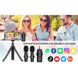 4 In 1 Wireless Lavalier Microphone 3.5mm Intelligent Noise-Reducing Mic For Iphone Android SLR Camera Loudspeaker Speake radio