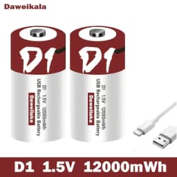 Rechargeable Lithium D Batteries LR20 1.5V D Size Cell Battery Replacement 12000mWh For Floodlight Toys Clocks Gas Stove