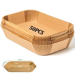 50-200Pcs Disposable Air Fryer Paper Rectangle Kitchen Baking Airfryer Mat Oilproof Micro-wave Barbecue Baking Paper Accessories