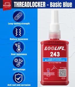 243-271 Medium to High Strength Thread Locking Agent, Thread Adhesive, Waterproof, Anti-Vibration, Anti-Corrosion, and Highly Stable