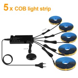 Wood Dimmable Touch Sensor Under Cabinet Collection Display COB LED Strip Light Black PCB TV Backlight Grille Wall Panel Decor