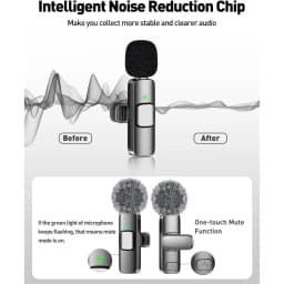 Mini Wireless Lavalier Microphone for Android Lapel Lav Mic with Noise Reduction For Vlog YouTube TikTok Audio Video Recording
