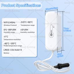 Tuya Zigbee WiFi Temperature Humidity Sensor with External Probe High Accuracy SmartLife Remote Monitor for Plants Aquarium Pool