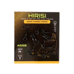 Hirisi AE008 20/40Pcs Carp Fishing Swivels Snaps Solid Ring Quick Change Connector Terminal Tackle Accessories for Coarse
