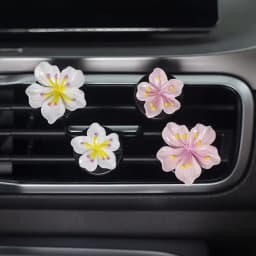 2Pcs Car Perfume Clip Flower Car Air Freshener with Fresh Color Air Outlet  Decorations Bright Peach Blossom Cherry Blossom