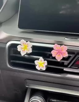2Pcs Car Perfume Clip Flower Car Air Freshener with Fresh Color Air Outlet  Decorations Bright Peach Blossom Cherry Blossom
