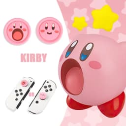 4PCS Cartoon Star Kirby Theme Silicone Joy Con Analog Thumb Grip Caps Joystick Cover Compatible with Switch/OLED/Lite/Switch 2