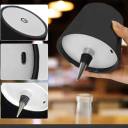 LED Wireless Bottle Shape Table Lamp Touch Dimmable 3 Colors Night Light for Bar Wine Decor Desk Lamp