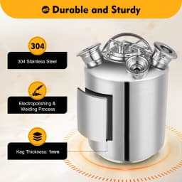 Portable 2.6-gallon Beer Cleaning Keg Draft Beer Machines Milk Tea Machines Anti-leakage Beer Line Cleaning Kit
