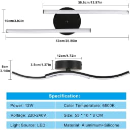 Modern LED Ceiling Light,12W LED Ceiling Lamp,Indoor Acrylic Ceiling Lighting,6500K Cool White Light for Bedroom,Living Room