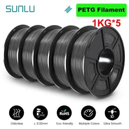 SUNLU 5KG 3D Filament PLA/PLA PLUS/PETG/ABS Filamnet 1.75mm 5Roll 1KG Neatly Wound 3D Printer Filament for 3D Printer