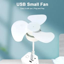 Modern LED Ceiling Fan E27 Base/USB Light Bulb Fan with Socket Hose Extender Small Ceiling Fan Light for Bedroom Living Room