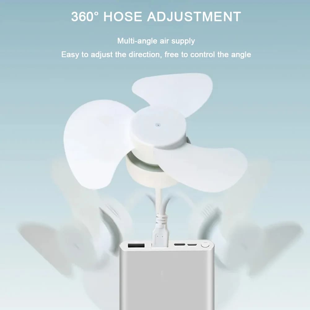 Modern LED Ceiling Fan E27 Base/USB Light Bulb Fan with Socket Hose Extender Small Ceiling Fan Light for Bedroom Living Room