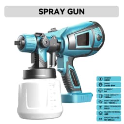 Electric Paint Sprayer Cordless Compatible with Makita 18V With 1000 ml Container, 3 Spray Modes, 4 Nozzles HVLP (Body Only)