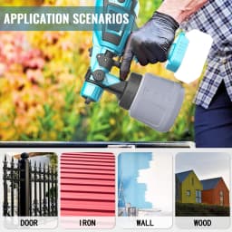 Electric Paint Sprayer Cordless Compatible with Makita 18V With 1000 ml Container, 3 Spray Modes, 4 Nozzles HVLP (Body Only)