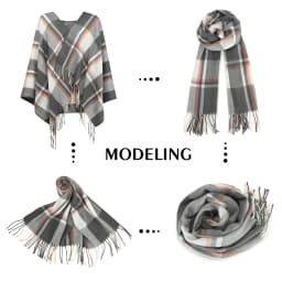 Miss Lulu Scarf for Men Plaid Check Winter Warm Soft Wool Scarves with Tassel Large Tartan Wrap