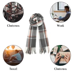 Miss Lulu Scarf for Men Plaid Check Winter Warm Soft Wool Scarves with Tassel Large Tartan Wrap
