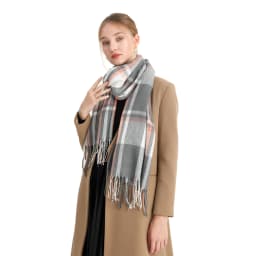 Miss Lulu Scarf for Men Plaid Check Winter Warm Soft Wool Scarves with Tassel Large Tartan Wrap