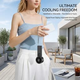 Handheld Mini Fan Portable USB Rechargeable Personal Fan 5 Speeds Fan With Digital Display Cooling Turbo Fan For Outdoor Office