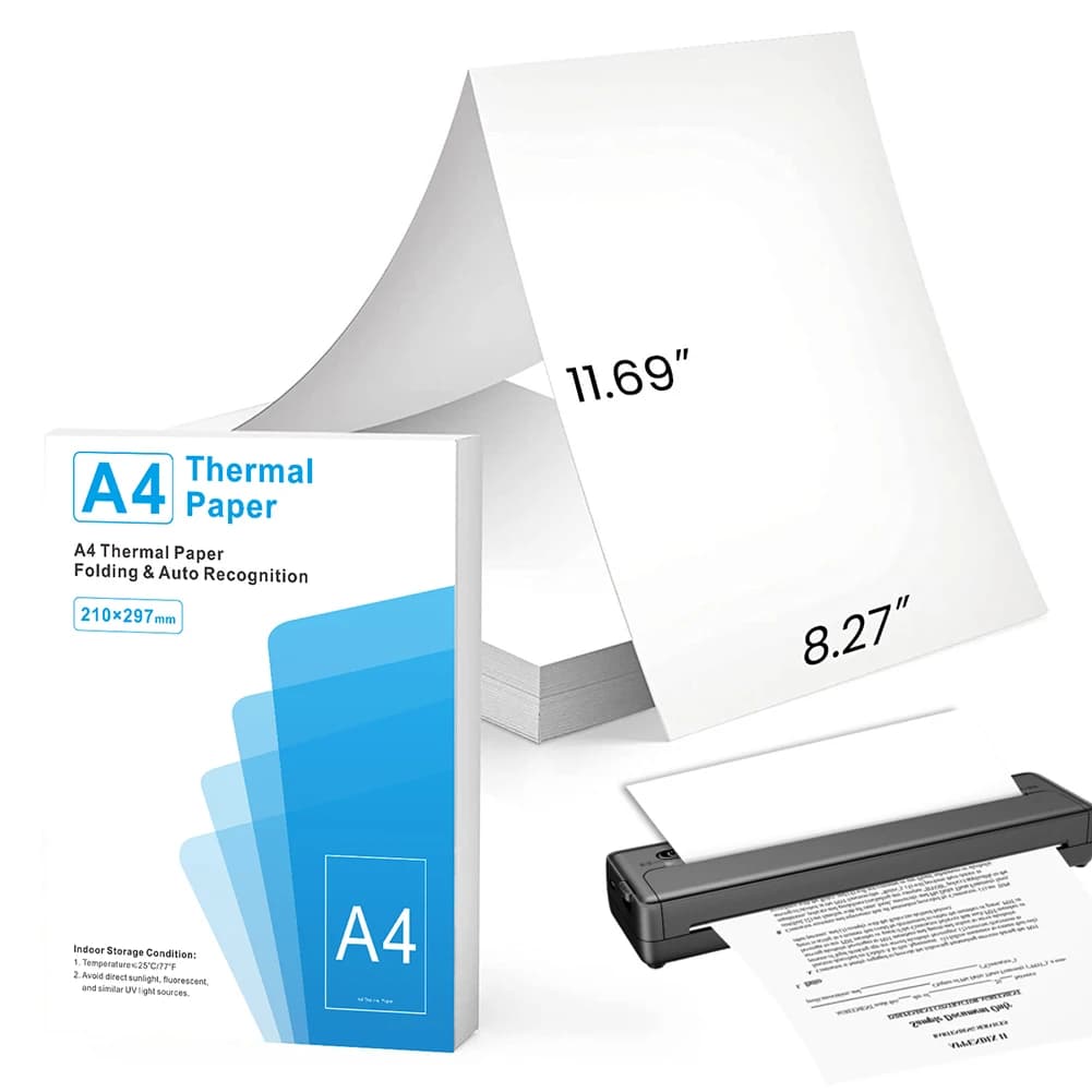 100/200 Sheets A4 Thermal Paper Folding Continuous Printing Paper Auto Recognition Multipurpose Printing Paper