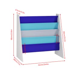 BonChoice 4-Tier Children Sling Book Rack Bookshelf Wooden, Easy-to-Reach Storage for Books, Kids Book Rack Storage Bookshelf