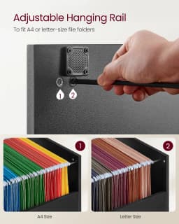 VASAGLE 3-Drawer Vertical File Cabinet, Filing Cabinet for Home Office, with 3 Lockable Drawers