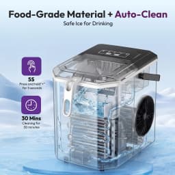 Loefme Ice Maker Cubes Machine Small Automatic Cleaning Bullet Shaped Ice Makers Fast Ice Making For Households Caffee Camping