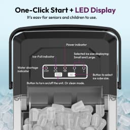 Loefme Ice Maker Cubes Machine Small Automatic Cleaning Bullet Shaped Ice Makers Fast Ice Making For Households Caffee Camping