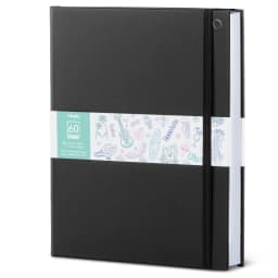 Ohuhu Bleedproof Double-Sided Marker Pad with PU Cover Art Sketchbook Hardcover Sketching Book for Alcohol Markers Paints Draw