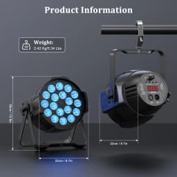 LeLeght 18LED Par Spotlights 200W LED Stage Light 4 in 1 RGBW Stage Lighting with DMX For DJ Disco Family Celebrations Churches