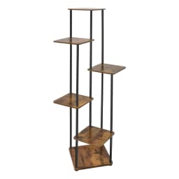 4/5/6 Tier Plant Stand Flower Display Rack, Heavy Duty and Stable, Metal Frame and Wooden Board, for Indoor Outdoor Garden