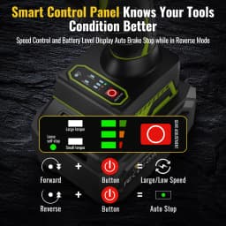 CONENTOOL 520Nm Cordless Impact Wrench 1/2” Brushless Power Tool 21V with 2x 4000mAh Batteries Electric Impact Gun for Car Home