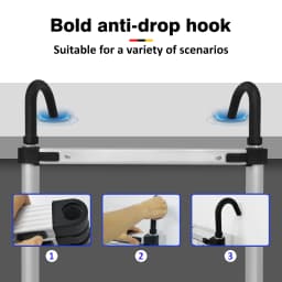 Multi-Size Aluminium Telescopic Ladder with Non-Slip Feet,Adjustable Lightweight Ladder for Home or Caravan, 330lb Load Capacity