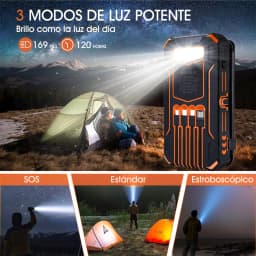 Solar Mobile Power Bank Portable Fast Charging 20000mAh With Wire Suitable for iPhone Xiaomi Huawei