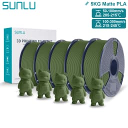 SUNLU Matte PLA 3D Filament 1.75mm Neatly Wound Easy to Use Colorful PLA Matte Surface for Most FDM Printer 3D Printing Material