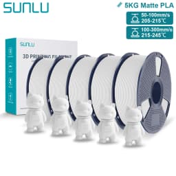 SUNLU Matte PLA 3D Filament 1.75mm Neatly Wound Easy to Use Colorful PLA Matte Surface for Most FDM Printer 3D Printing Material