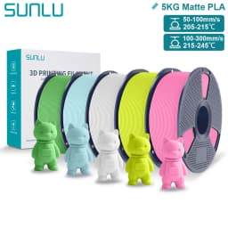 SUNLU Matte PLA 3D Filament 1.75mm Neatly Wound Easy to Use Colorful PLA Matte Surface for Most FDM Printer 3D Printing Material