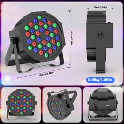 LeLeght 4 Pcs Par Light 36 RGB LED Stage Light With Par Light Bag DMX512 With Remote Control For DJ Show Halloween Christmas