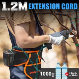 【3-Tap-Switching, High-end Version】SWANSOFT PRU45PLUS Professional Pruning shears, 25V 1150W 4Ahx2 battery pruner for Gardening
