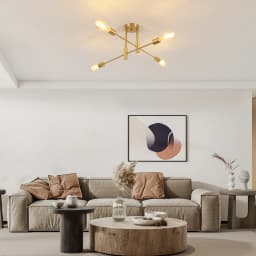 Sputnik Lamp, 4 Lights E27 Vintage Metal Ceiling, Modern 180° Adjustable Ceiling Lamp for Bedroom Living Loft [E27 No Bulb]